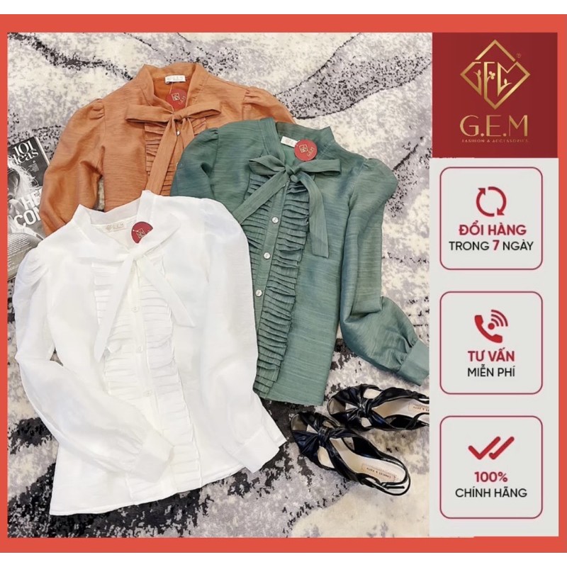 [Bán BUÔN&amp;LẺ] G06 Áo sơ mi nữ chất tơ xước, hàng thiết kế đi học hay công sở đều hợp thời trang GEM.VN