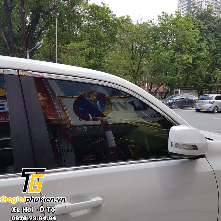 Bộ Nẹp viền cong kính, Chân kính INOX Toyota Land Cruiser Prado