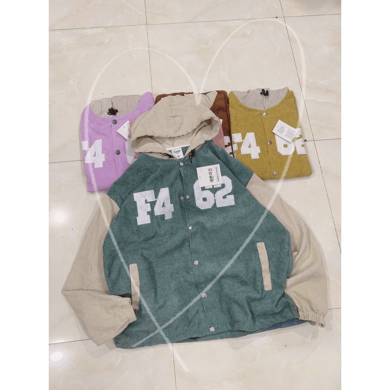 Áo Khoác Nhung Nữ F462 Có Nón Khác Màu Chất Nhung Tăm Mát Sịn Logo Thêu Form Chuẩn Mặc Mát Thoáng [NEW UNISEX]