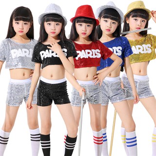 Váy trẻ em cho bé gái Trang phục khiêu vũ Jazz Hiphop Đầm Sequin ba chiều Trình diễn sân khấu Quần áo Lễ hội Trang phục