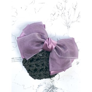 Kẹp tóc công sở màu tím voan handmade