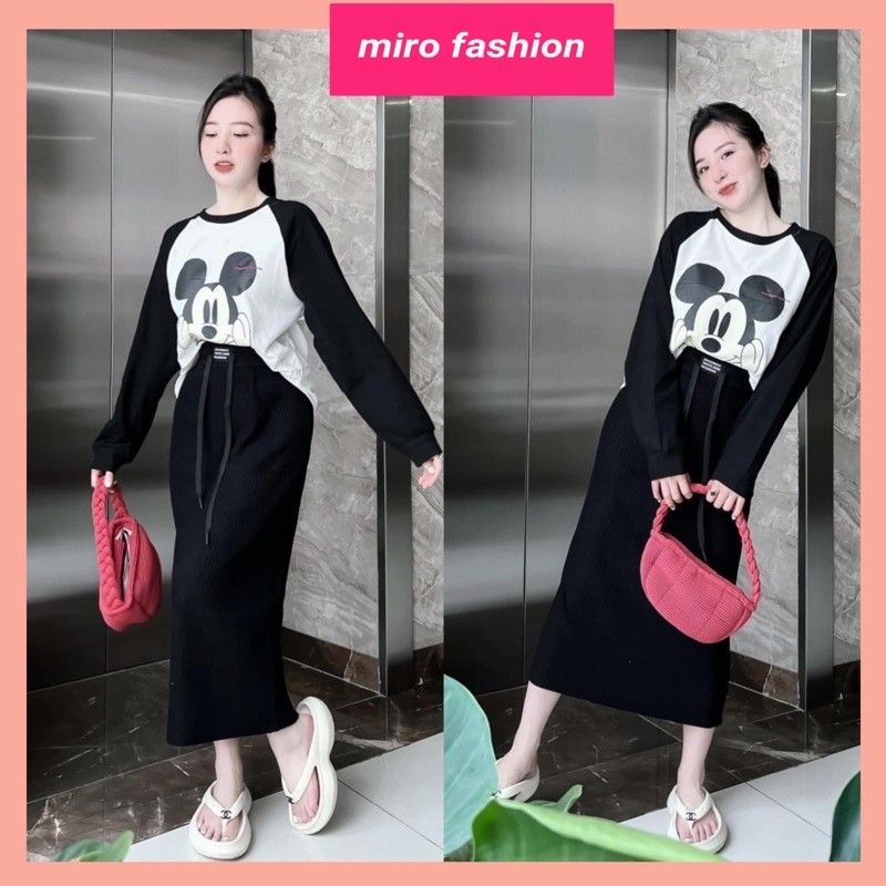 Set bộ áo quần du lịch đi chơi áo thun quần phối chun bèo