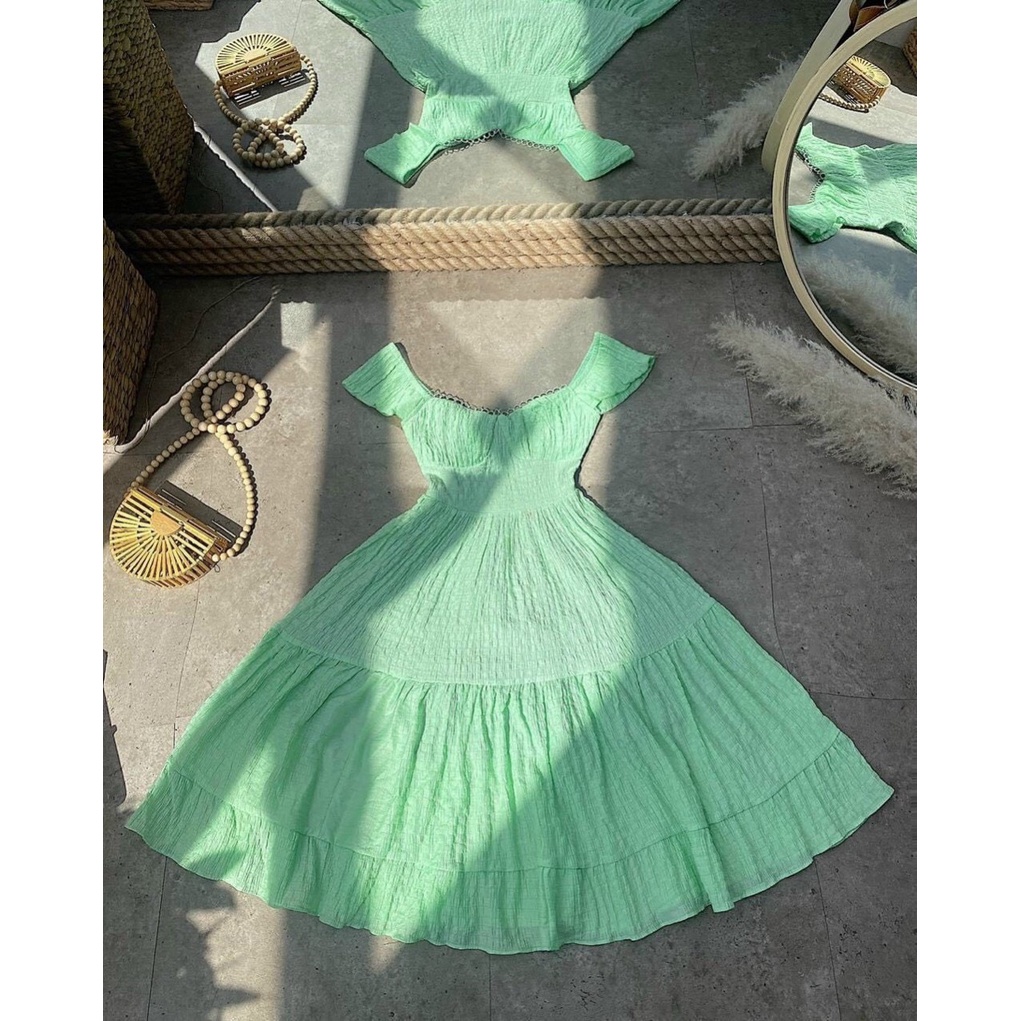 Đầm xốp QC cao cấp kiểu 2 dây bản to