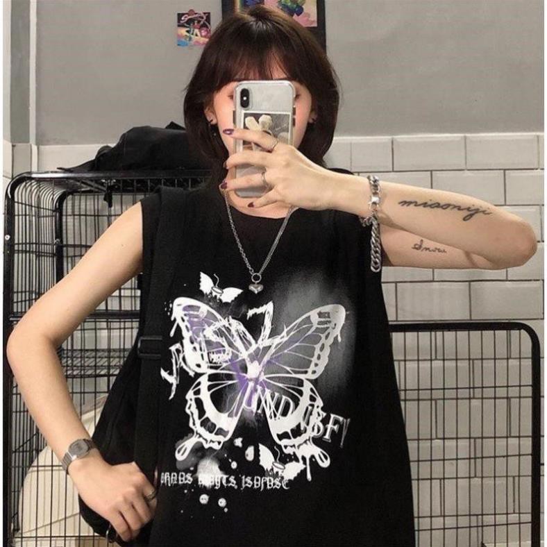 Áo ba lỗ nam nữ in hình con bướm siêu ngầu, tanktop Unisex cá tính