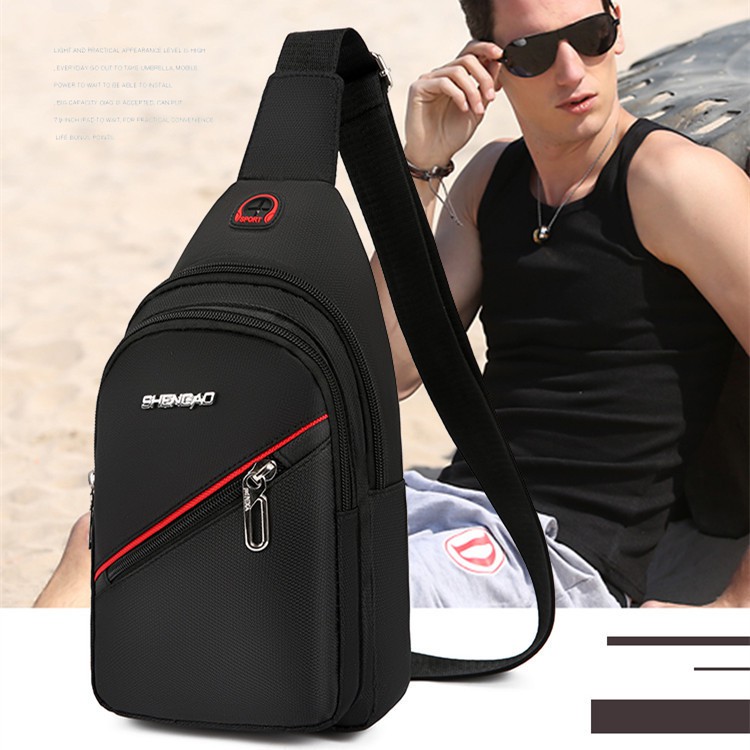 Túi đeo chéo nam vải canvas chống nước 3 ngăn phong cách Hàn Quốc V8 | BigBuy360 - bigbuy360.vn