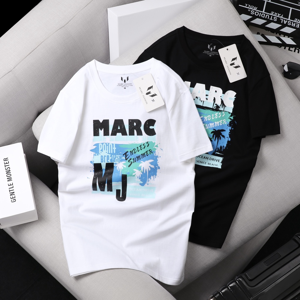 Áo thun nam cổ tròn MARC SUMMER, vải cotton co giãn,dày dặn, form regular fit THE BASIC