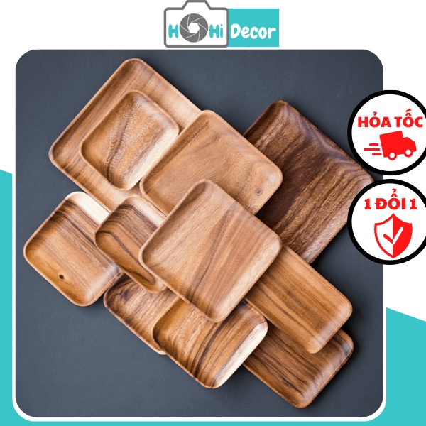 Khay Gỗ Hình Chữ Nhật, Hình Vuông Phong Cách Nhật - Shop Hohi Decor