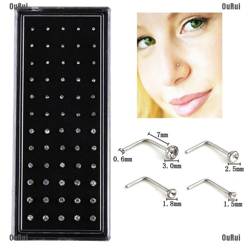 Bộ 69 Khuyên Mũi Đính Đá Thời Trang