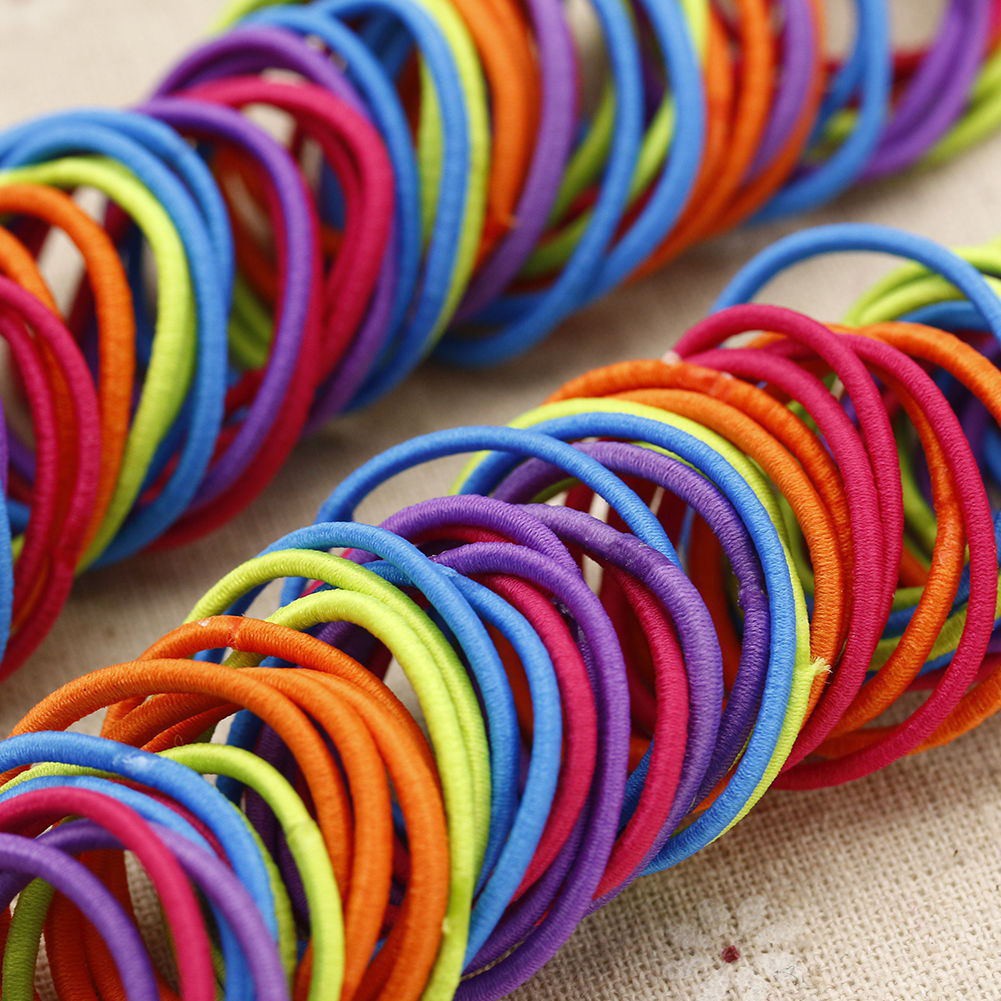 Set 50 dây cột tóc co giãn thời trang cho nữ