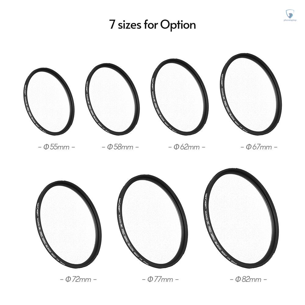 Vòng lọc sương mù màu đen 1/4 chống trầy xước cho ống kính máy ảnh DSLR 77mm