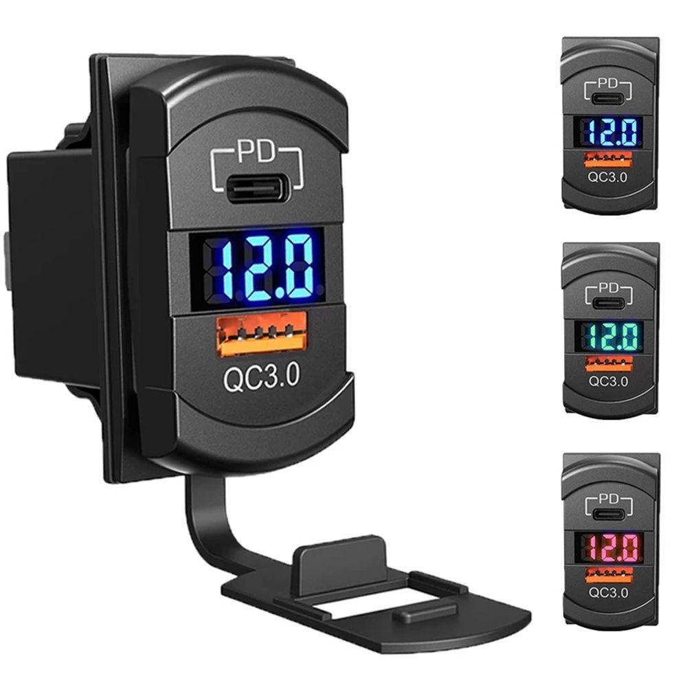 Tẩu Sạc Có Đèn LED PD QC3.0 Chống Thấm Nước Chuyên Dụng Cho Xe Hơi