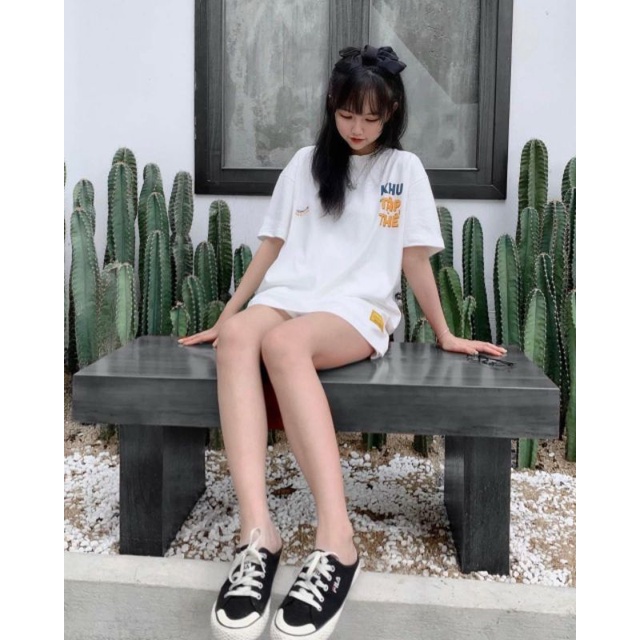 Áo Thun Unisex Tay Lỡ Form Rộng Phong Cách Hàn Quốc Freesize