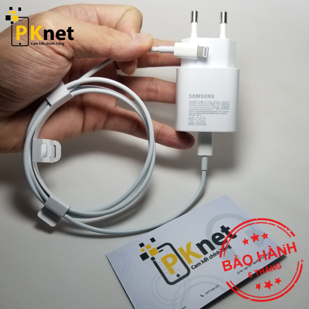 Sạc nhanh iPhone - Combo Cáp Type C to Lightning Apple và củ sạc 25W Samsung chính hãng [Gía tốt, sạc nhanh cho Iphone]