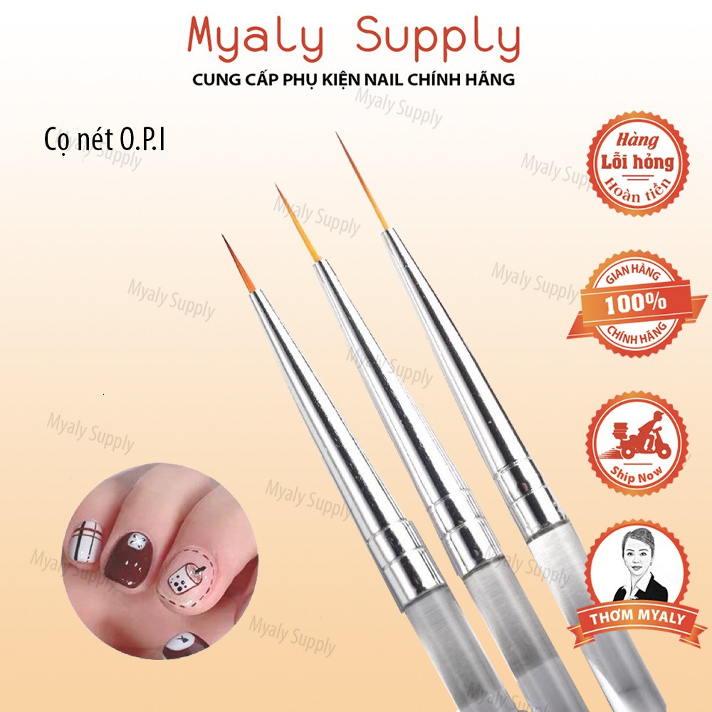 Cọ Nét Nail OPI Kẻ Nét Nhỏ Dài Mảnh 5 Size 6mm, 9mm, 11mm, 18mm, 23mm