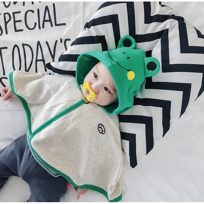 Áo choàng cánh dơi chống nắng chắn gió hình Ếch xanh ngộ nghĩnh cho bé trai bé gái
