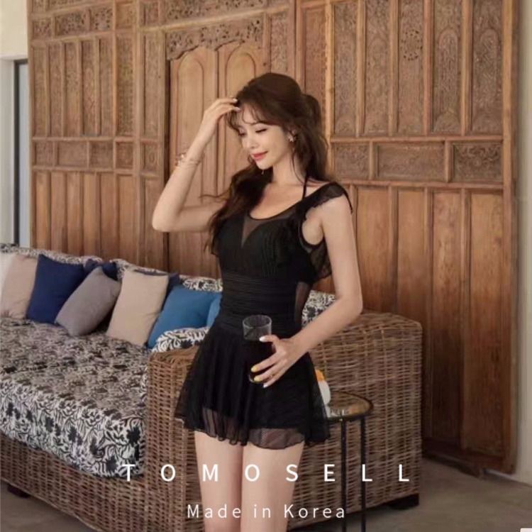 tu dungÁo tắm một mảnh nước nóng màu đỏ lưới xẻ tà kiểu mới nữ Hàn Quốc suối Dongdaemun sexy thần thép ngực nhỏ | BigBuy360 - bigbuy360.vn