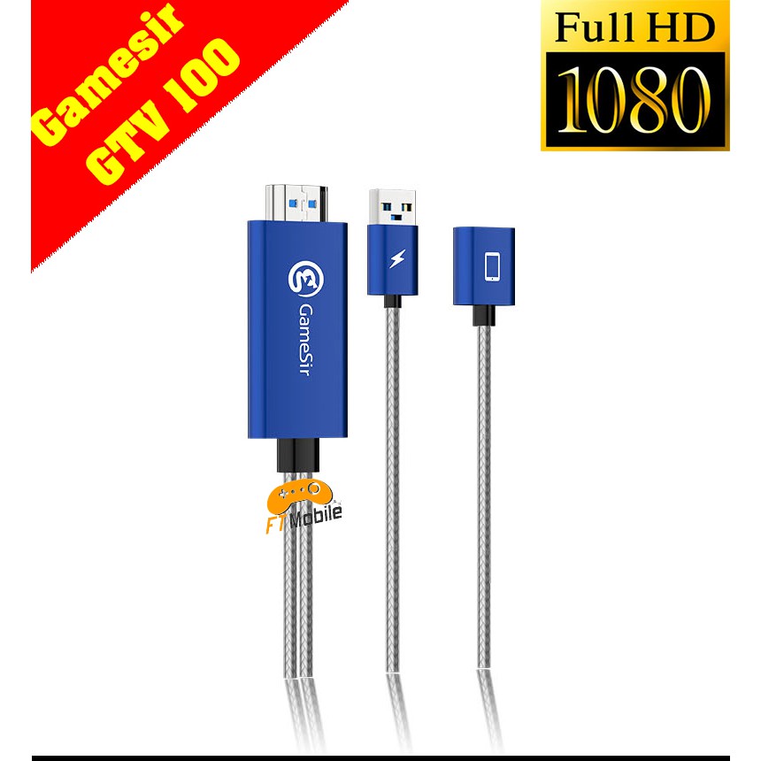 GTV 100 Dây cáp hỗ trợ chuyển đổi màn hình từ Iphone, Ipad lên màn hình lớn Full HD