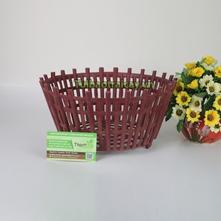 Chậu nhựa giả gỗ trồng Lan phi 30 có nan phụ - CN8