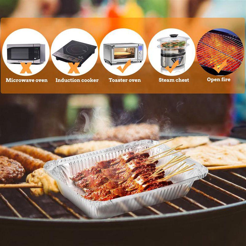 Bộ 50 Khay Nhôm Có Thể Tái Chế Dùng Nướng Bbq Tiện Dụng