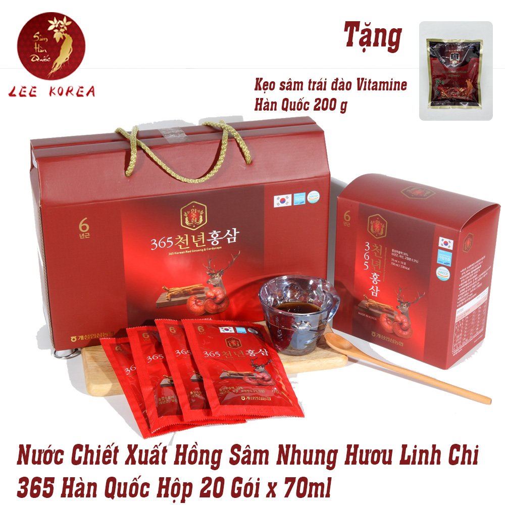 Nước Hồng Sâm Linh Chi Nhung Hươu hộp 20 gói x 70ml Nonghyup