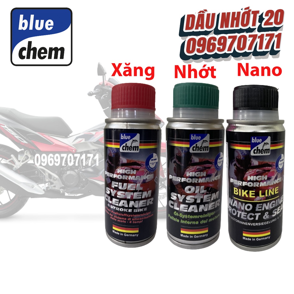 Combo Bluechem Súc động cơ, vệ sinh kim phun, bảo vệ động cơ Bluechem