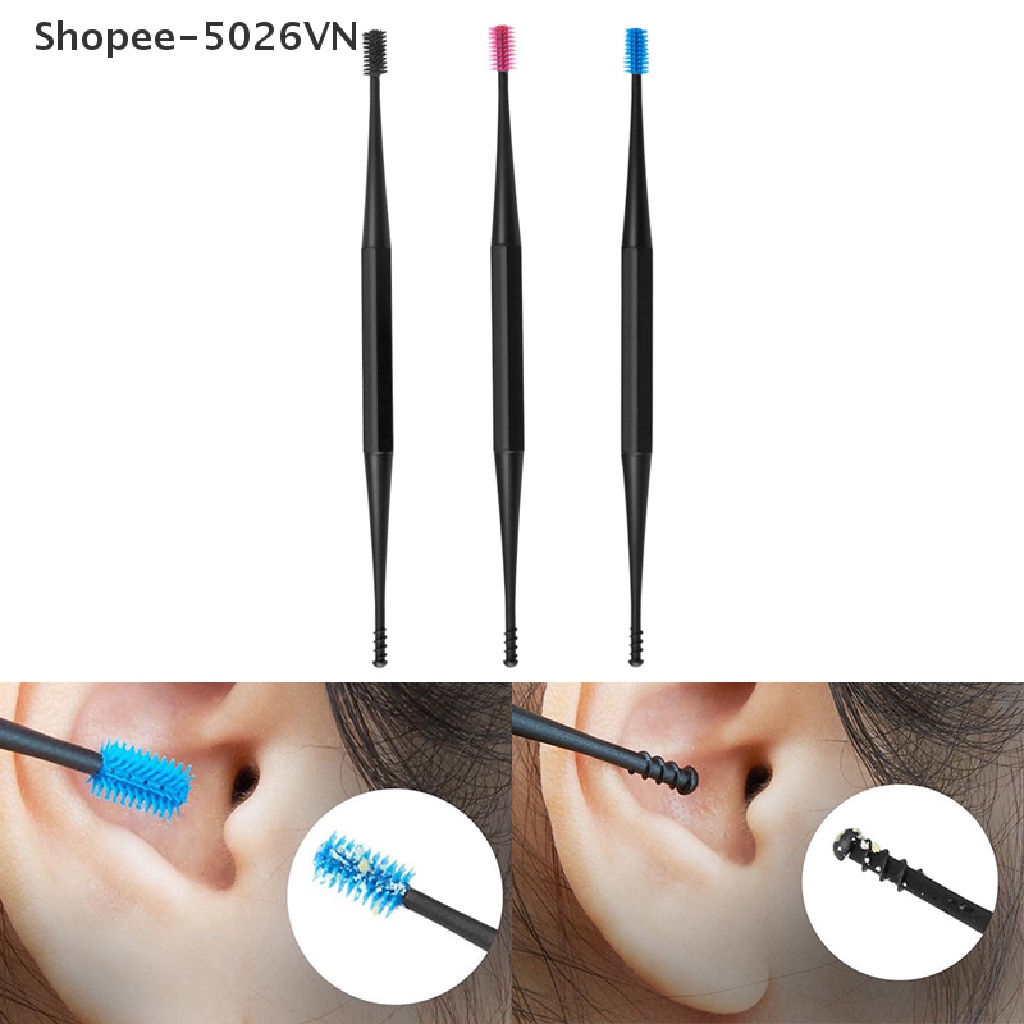 1 Dụng Cụ Lấy Ráy Tai Hai Đầu Bằng Silicon Mềm Hình Muỗng (f)