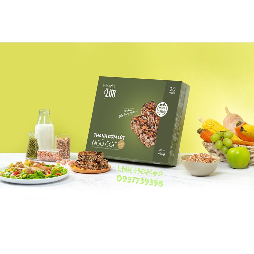 Thanh cơm gạo lứt ngũ cốc Đông Trùng Hạ Thảo Trấn Thành HerbSlim Chính Hãng