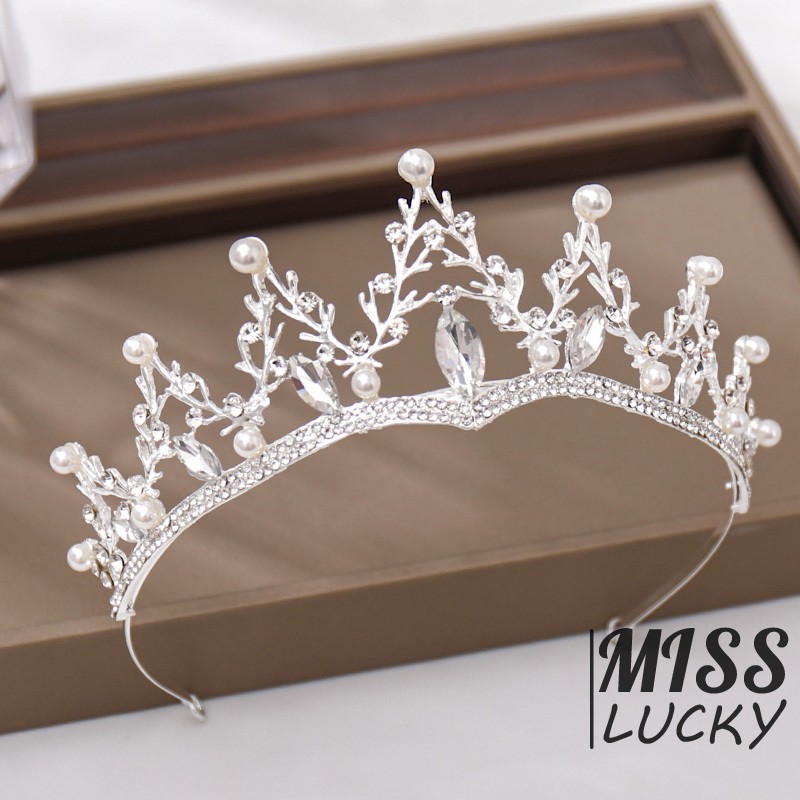 Vương Miện Đính Đá Và Ngọc Trai Giả Thời Trang Cho Nữ Giới