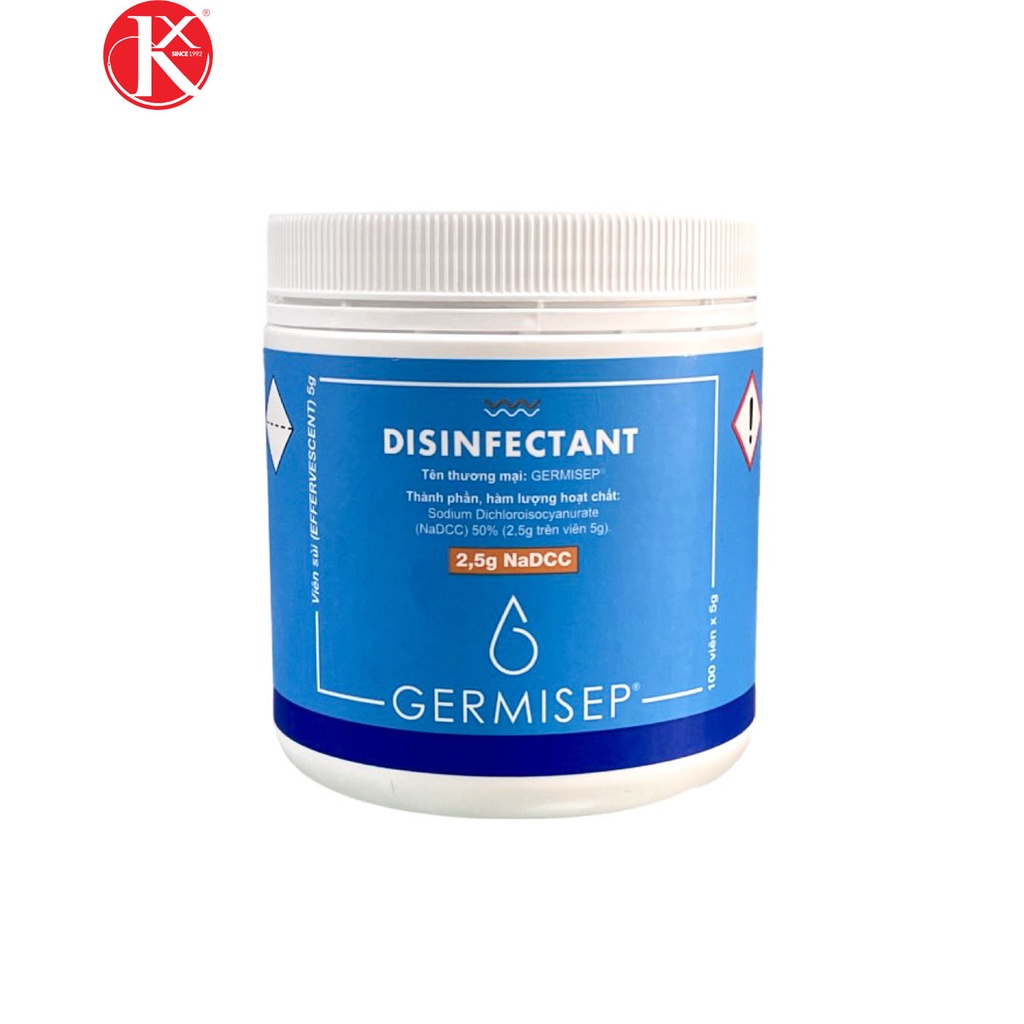 VIÊN NGÂM SÁT KHUẨN GERMISEP 2,5G NaDCC  - KHỬ KHUẨN BỀ MẶT PHÒNG KHÁM & PHÒNG MỔ