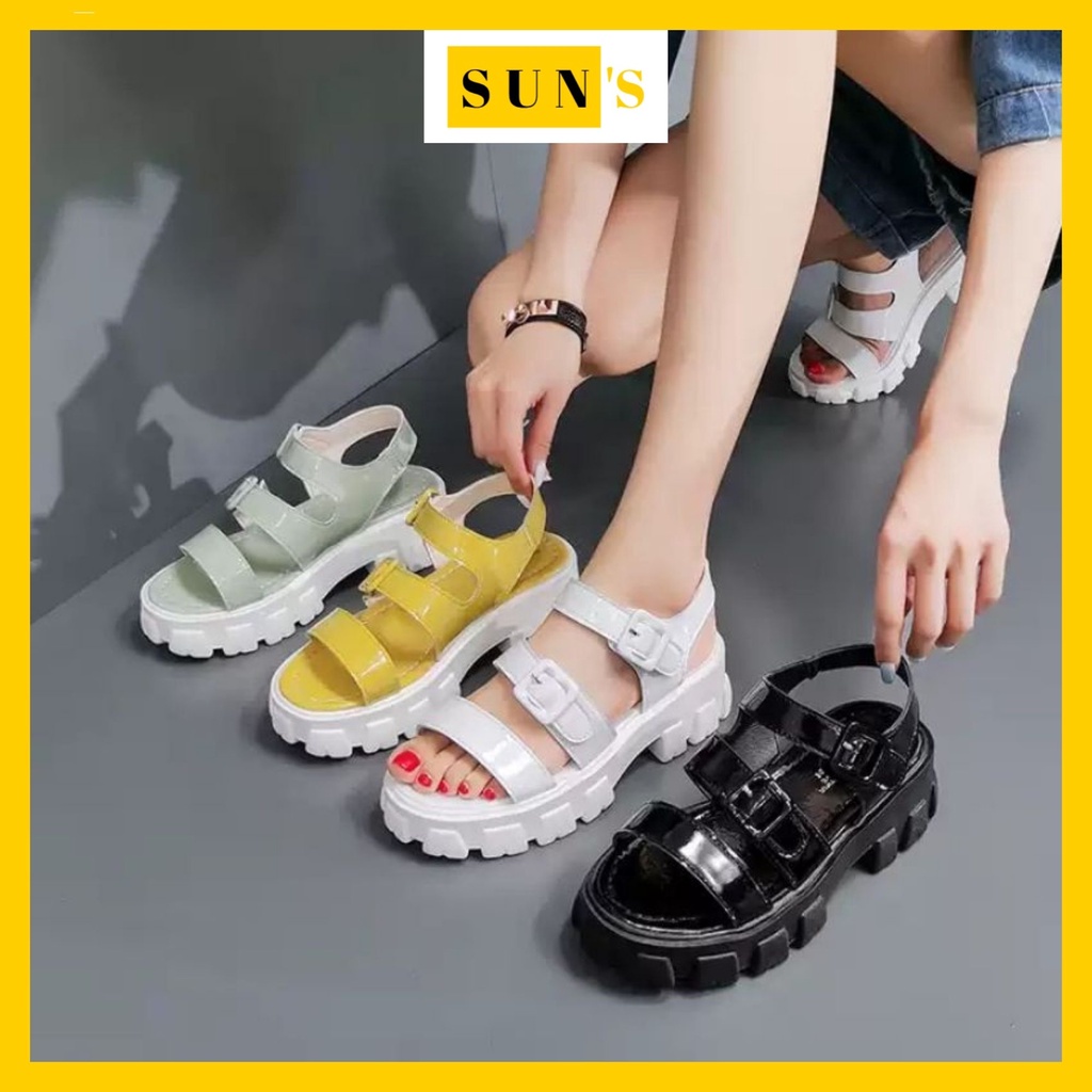 (SẴN) Sandal nữ 3 quai ngang đế xuồng 5cm màu nhã cực xinh SANDAL77