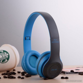 Tai nghe chụp tai cao cấp có khe thẻ nhớ Bluetooth P47