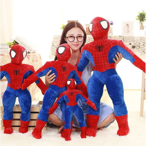 Gấu Bông Gối Ôm Siêu Nhân Người Nhện Đủ Kích Thước 60cm, 70cm, 90cm
