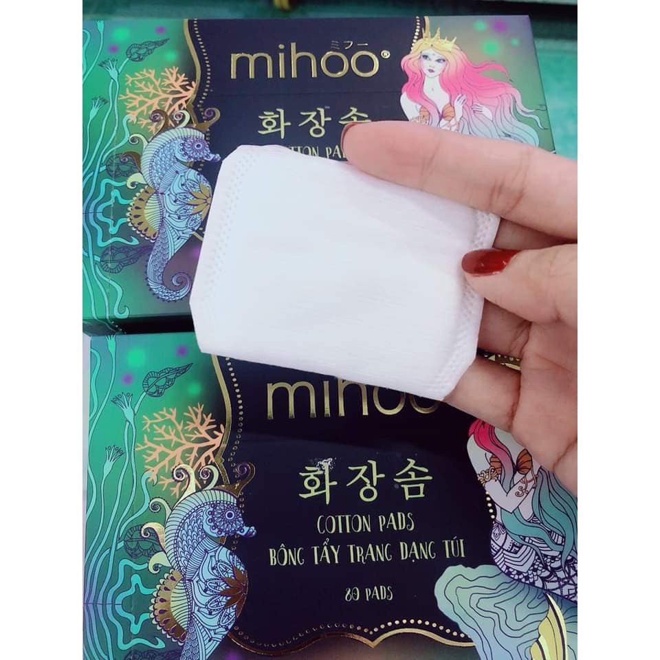 [ Hộp 80 Miếng] Bông Tẩy Trang Hàn Quốc Dạng Túi Xỏ Ngón Mihoo Mermaid Cotton Pads