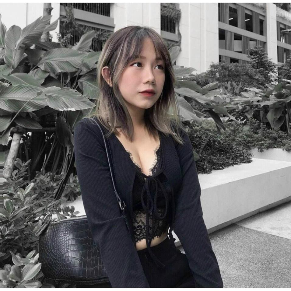 Áo khoác cardigan cột dây croptop - tay dài - hàng vải tốt loại 1 | BigBuy360 - bigbuy360.vn