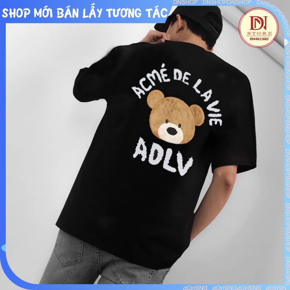 áo thun gấu ADLV , tay lỡ from rộng phong cách hàn quốc hot trend , phông nam nữ unisex , basic