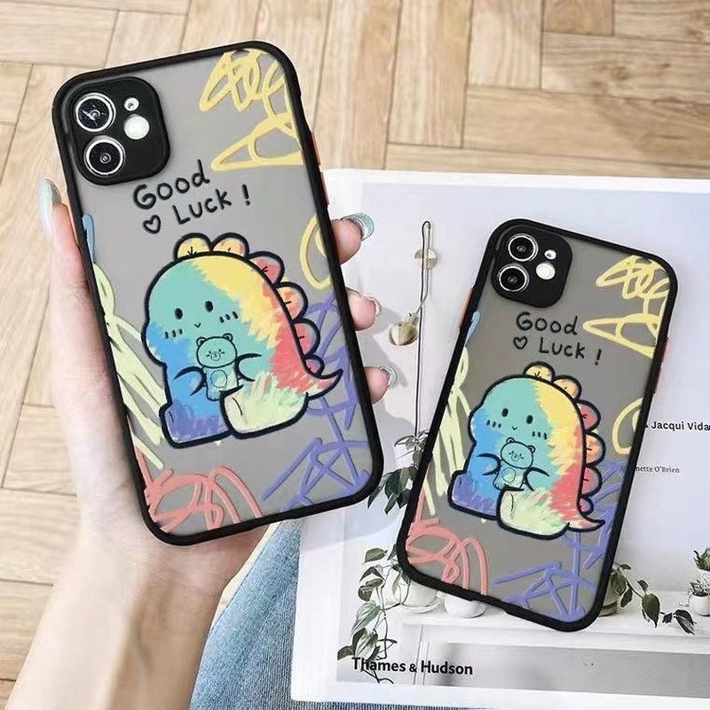 Ốp Điện Thoại TPU Dẻo Họa Tiết Hoạt Hình Khủng Long Nhỏ Dễ Thương Cho iphone 11 12 13 Pro MAX XR X XS MAX 6 7 8 Plus
