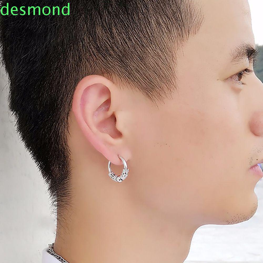 Khuyên tai tròn bằng thép không gỉ hình rồng phong cách punk hip hop Hàn Quốc thời trang cho nam và nữ