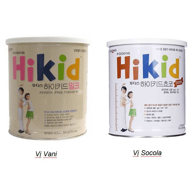 Sữa Hikid hộp 600g vị socola (Hàn Quốc)
