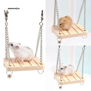 Xích đu đồ chơi cho vẹt / chuột hamster bằng gỗ thiết kế tiện dụng