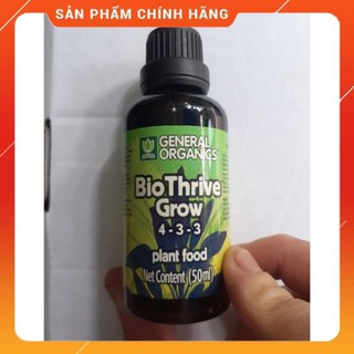 PHÂN BÓN LÁ SIÊU TĂNG TRƯỞNG BIO THRIVE GROW 4-3-3 LỌ 50ML