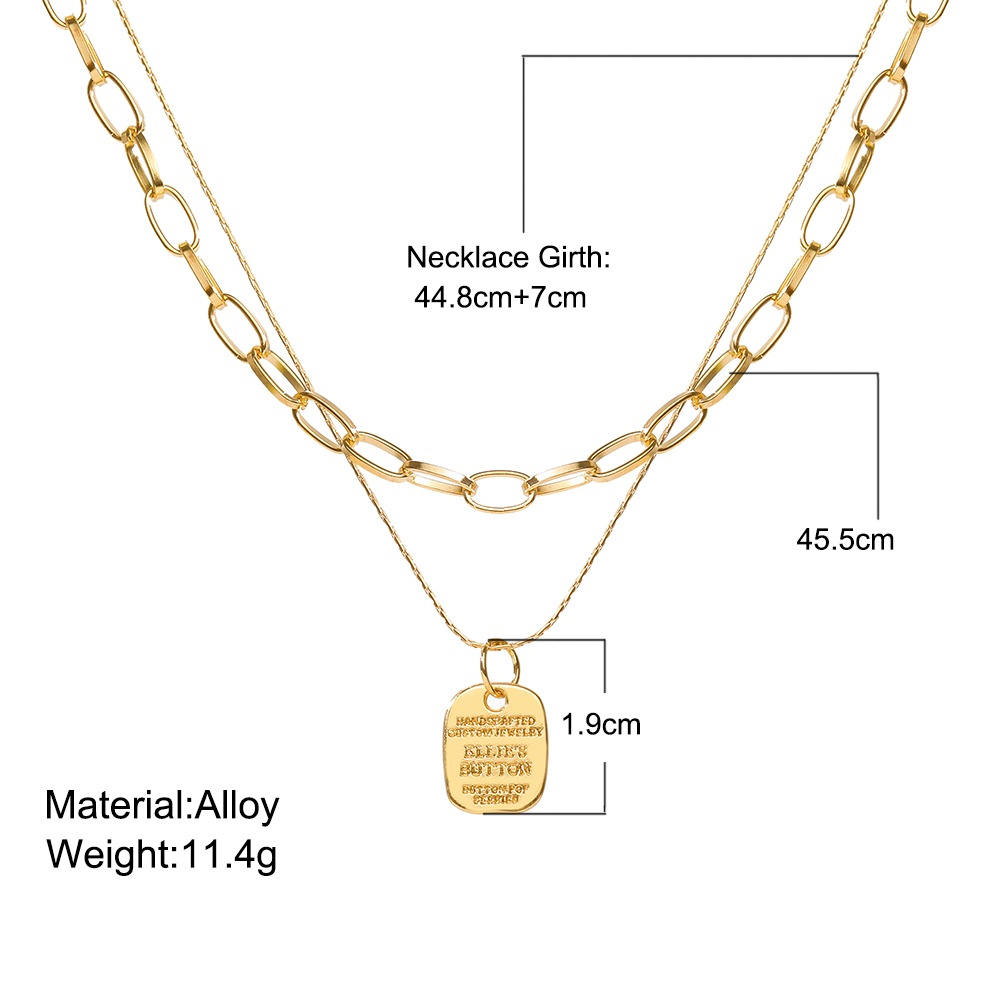 Vòng cổ AY mạ vàng bạc nhiều lớp thiết kế độc đáo thời trang dành cho nữ