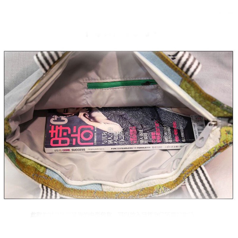 Menas Túi tote Đeo Vai Vải canvas Cỡ Lớn In Hoạt Hình Dễ Thương Cho Học Sinh