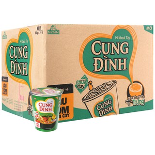 Thùng mì ly Cung đình lẩu tôm chua cay (24 Ly  x 65g)