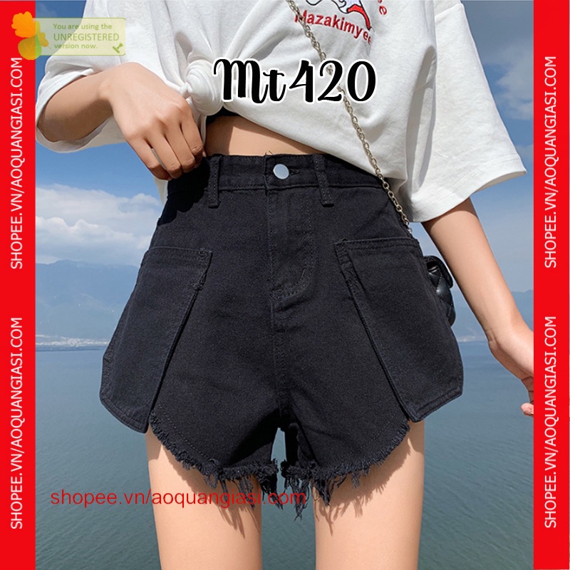 Quần short thời trang nữ vải kaki mẫu mới 2 túi lớn mt420 AQGS