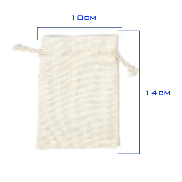 Túi vải bố thô nhiều màu có dây rút kích thước 10x14cm - namimi