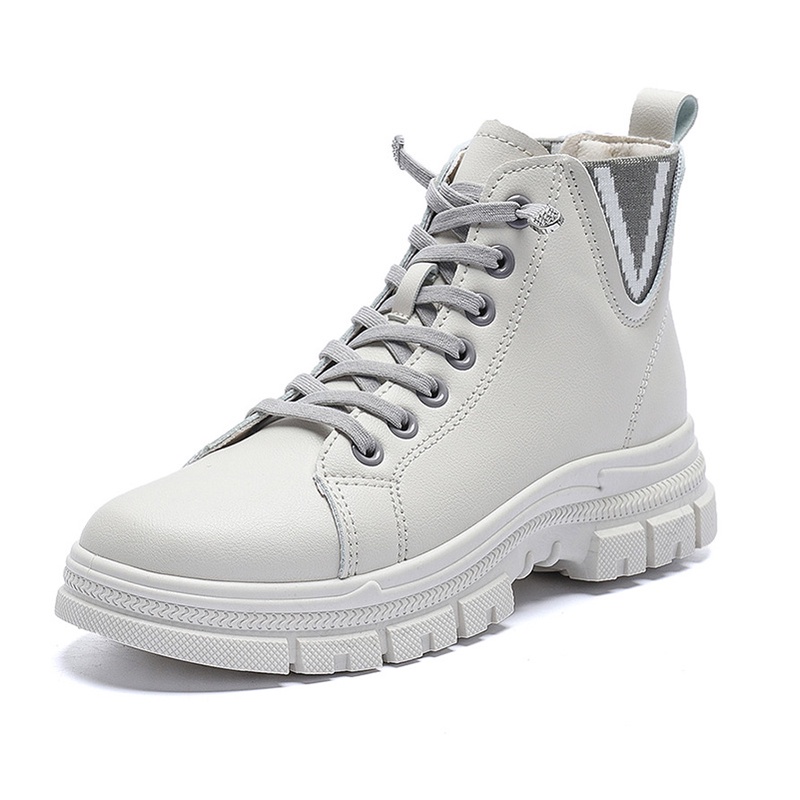 Giày Bốt Đế Dày Buộc Dây Cá Tính Phong Cách Anh Quốc Cho Bạn Gái