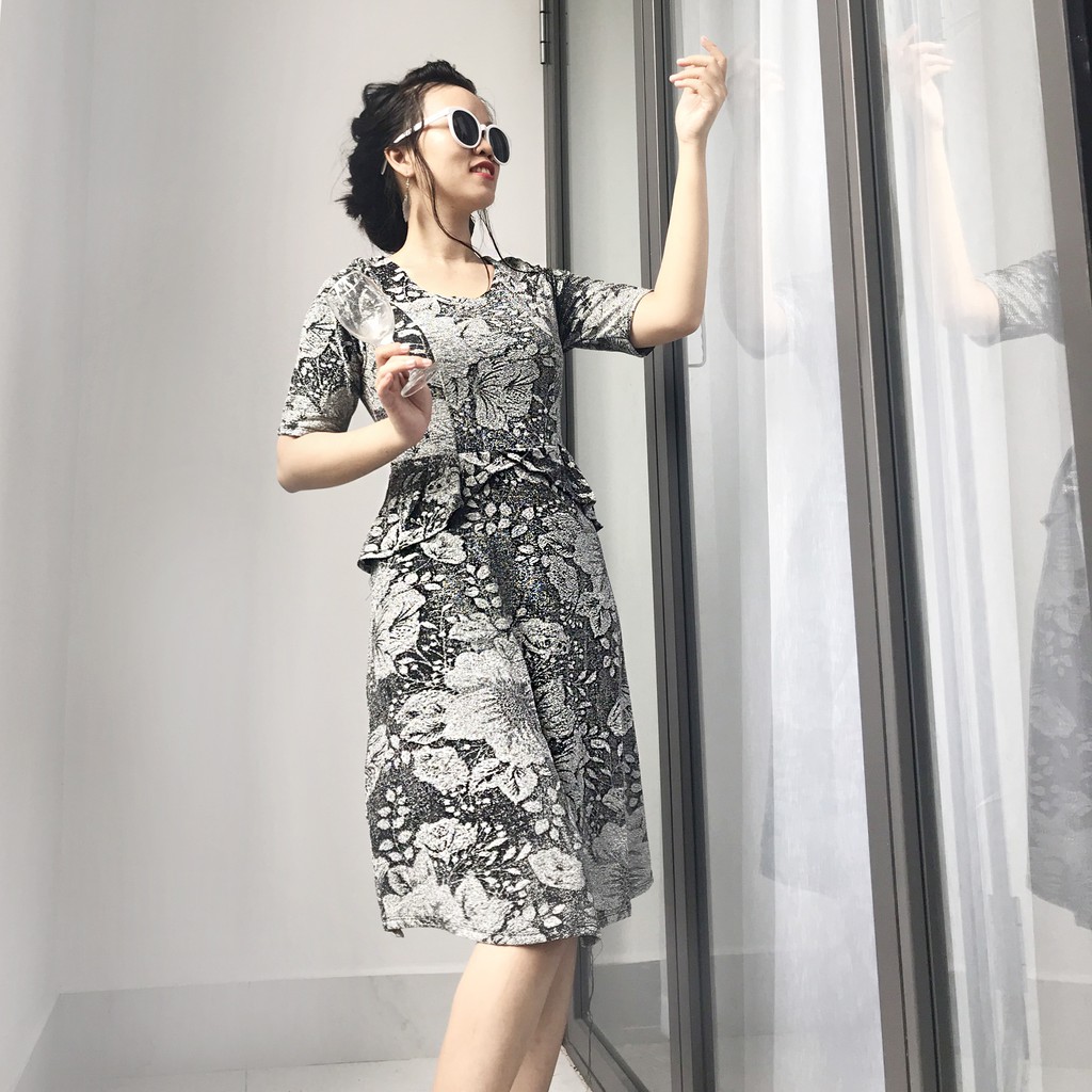 [Mã FAMAYFA2 giảm 10K đơn 50K] Đầm trung niên xòe tay lửng, váy trung niên nhũ dáng xòe big size | BigBuy360 - bigbuy360.vn