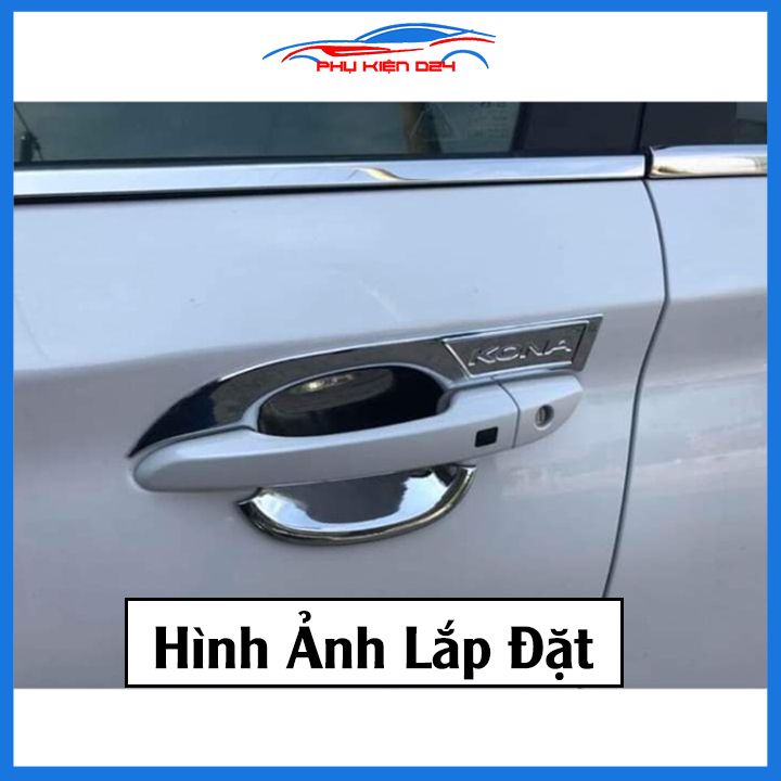 Ốp tay hõm mạ crom Kona 2018-2019-2020-2021-2022-2023 sáng bóng chống trầy bảo vệ cửa xe ô tô