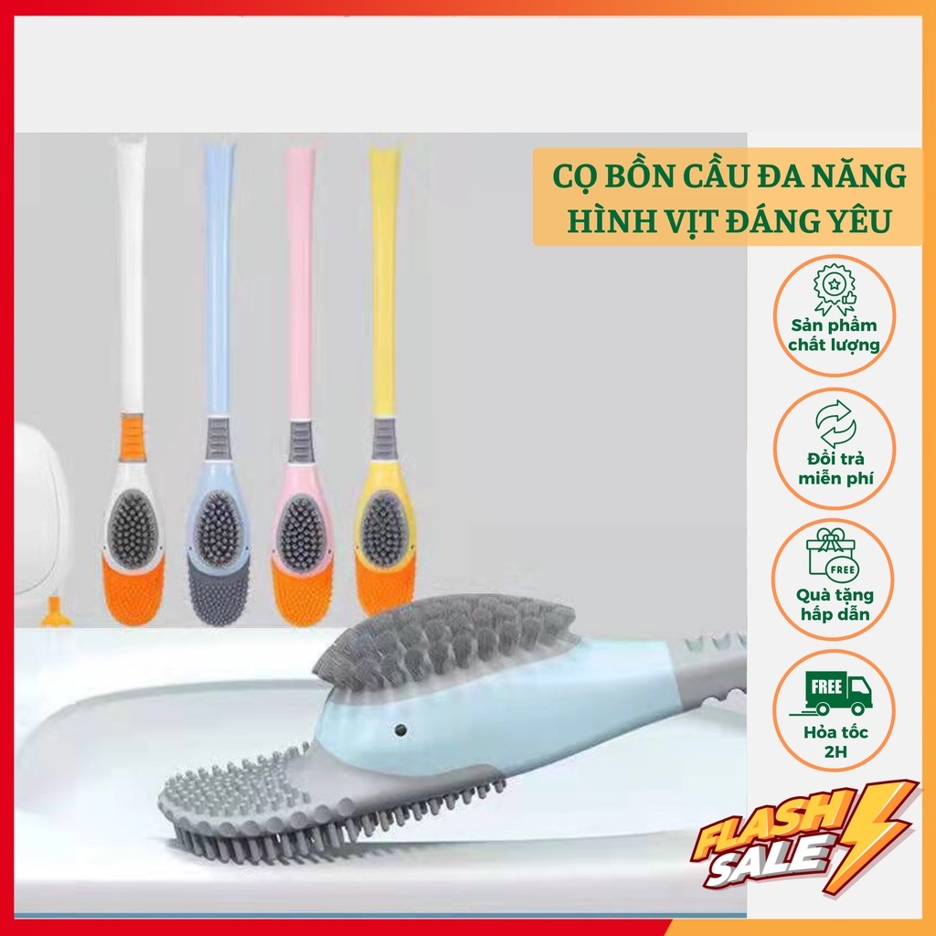 Cọ Bồn Cầu Hình Con Vịt Silicon 2 Đầu - HÀNG MỚI VỀ
