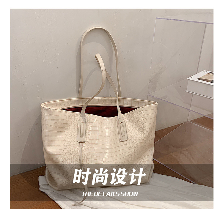 Túi Đeo Vai JASMIN NOIR Có Sức Chứa Lớn Họa Tiết Da Cá Sấu Hợp Thời Trang
